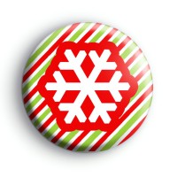 Candy Cane Stripe Snowflake Badge Candy Cane Stripe Snowflake Badge