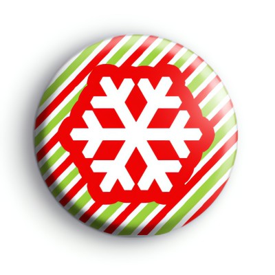 Candy Cane Stripe Snowflake Badge