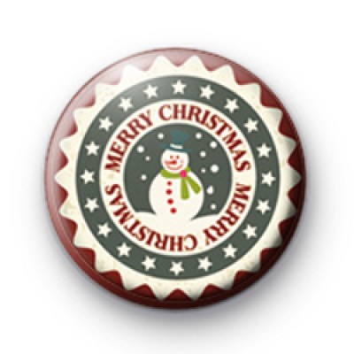 Festive Snowman Merry Christmas Badge