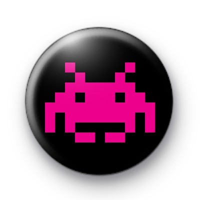 Space Invader (pink) Badge