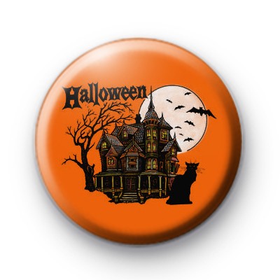 Creepy Haunted House Scene Badge