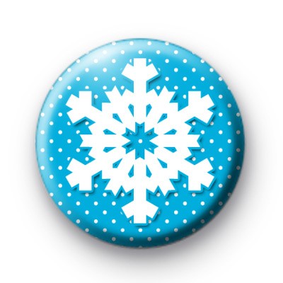 Blue Polka Dot Snowflake Badges