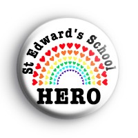Personalised Rainbow Love Heart Hero Badge