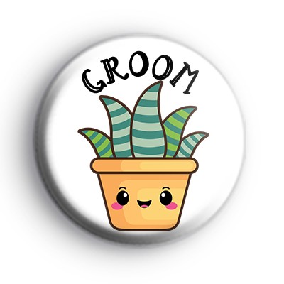 Succulent Groom Badge