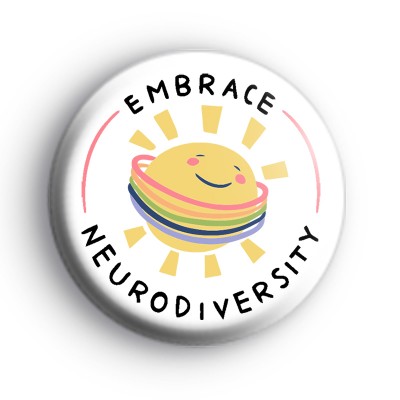 Embrace Neurodiversity Smiley Sun Badge