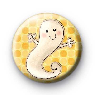 Super Spooky Ghost Button Badge