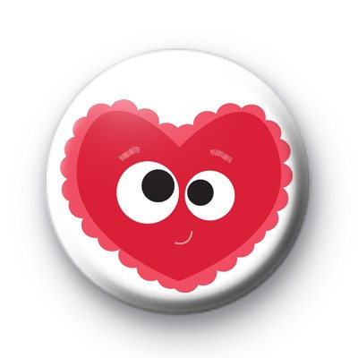 Super Cute Valentines Heart Face Badge