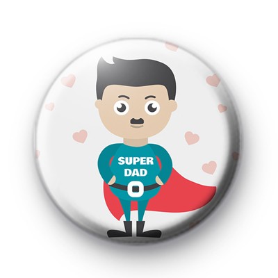 Superdad Superhero Button Badges