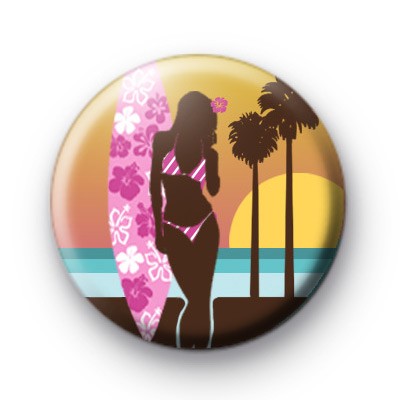 Surf Chick Button Badges