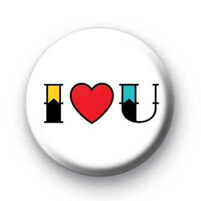 Tattoo Style I Love U Badge