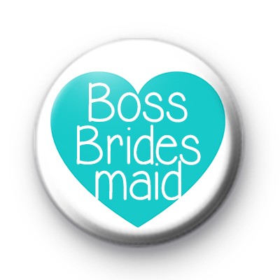 Teal Heart Boss Bridesmaid Badge