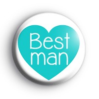 Teal Heart Bestman Badge