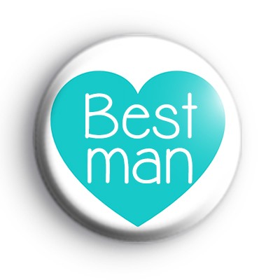 Teal Heart Bestman Badge