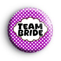 Purple Polka Dot Team Bride Badges