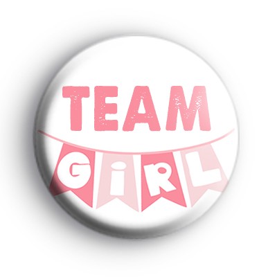 Bunting Team Girl Baby Shower Badge