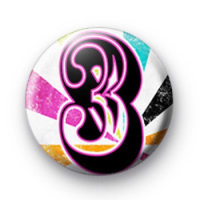 Number Three 3 badges