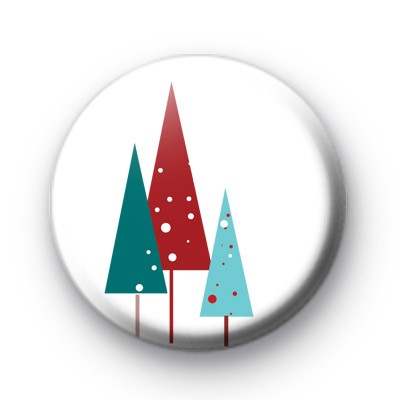 Three Christmas Trees Button Badge