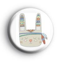 Tribal Pattern Bunny Rabbit Badge