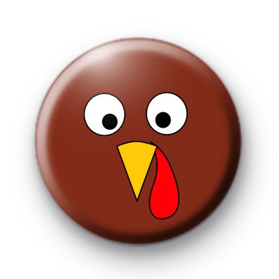 Turkey Face Button Badge