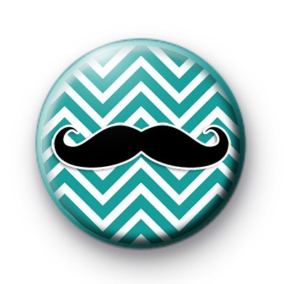 Sea Green Moustache Pin Badge