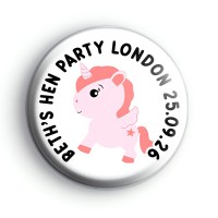 Pink Unicorn Hen Party Badge