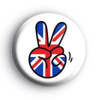 Union Jack Peace Symbol Badge Button Badges