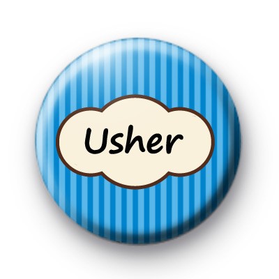 Bright Blue Stripey Usher Badge