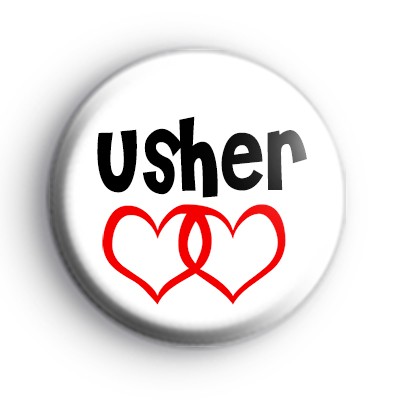 Red Love Hearts Usher Badges