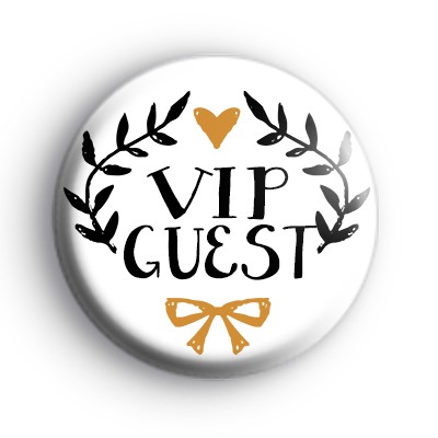 Pretty Black and Gold VIP Guest Badge