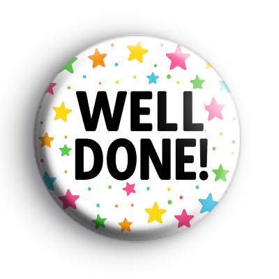Well Done Rainbow Star Badge