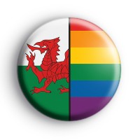 Welsh Rainbow Pride Flag Badge Button Badges