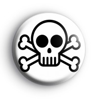 White Skull and Crossbones Badges