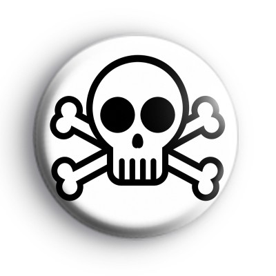 White Skull and Crossbones Badges