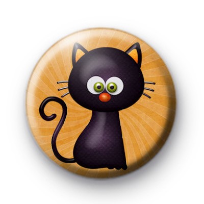 Witches Back Cat Button Badge