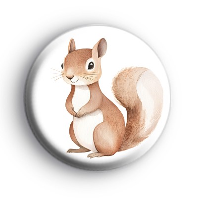 Woodland Squirrel Button Badge