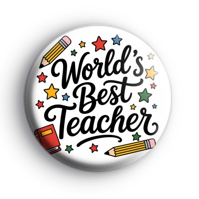 Worlds Best Teacher Button Badge