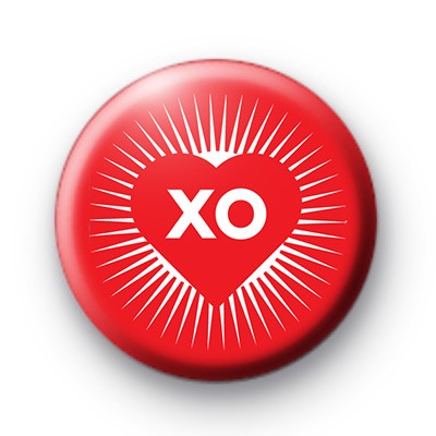 Red XO Kisses Button Badges