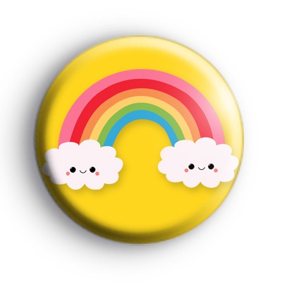 Yellow Rainbow Clouds Badge