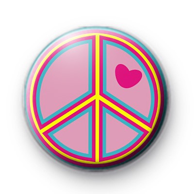 Yellow Peace Love Badges