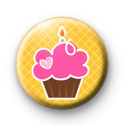 Yellow & Pink Cupcake Badge