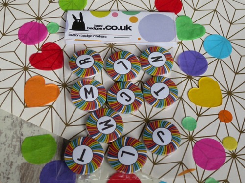 Multi Colour initial letter badges