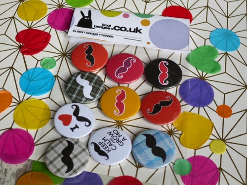 An order of moustache badges for Movember