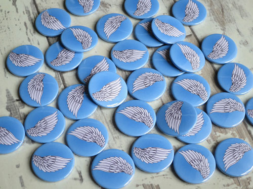 Custom funeral wing badges